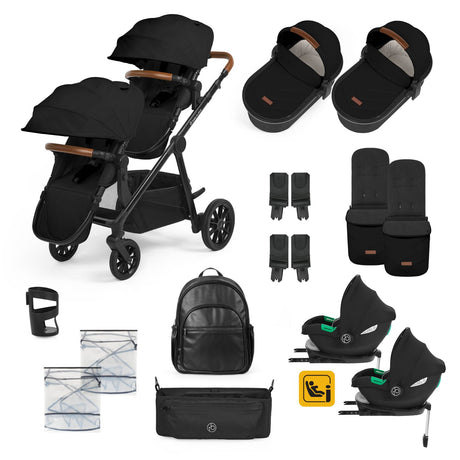 Ickle Bubba Virgo Twin 18-Piece Travel System with i-Size Cirrus Car Seats & ISOFIX Bases