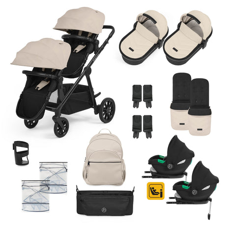 Ickle Bubba Virgo Twin 18-Piece Travel System with i-Size Cirrus Car Seats & ISOFIX Bases