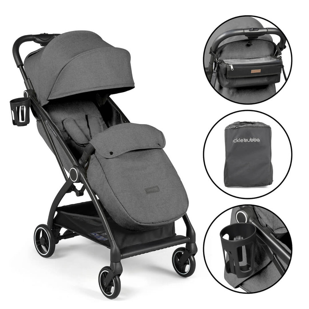 Ickle Bubba Aries PRIME - Ultra Lightweight & Auto-Folding (Includes Carry Bag + Footwarmer + Rain Cover + Cup Holder)