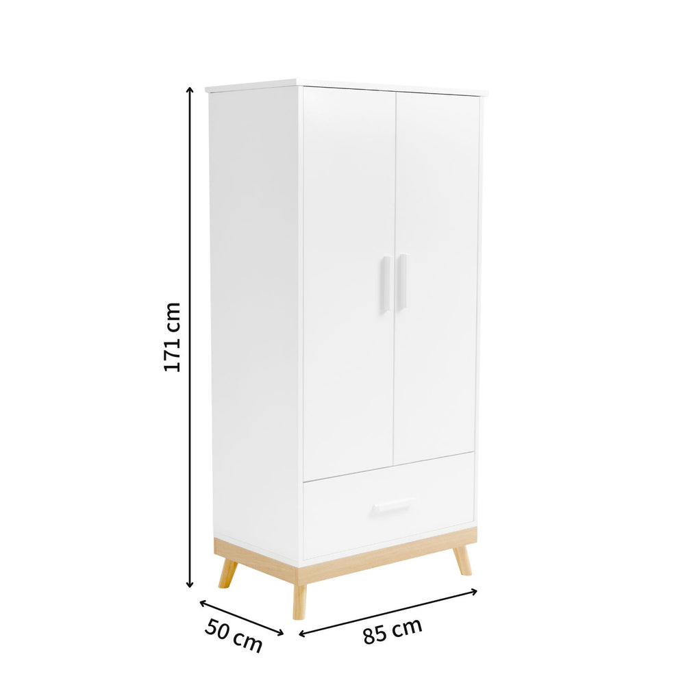 Babymore Mona Nursery Wardrobe with dimensions