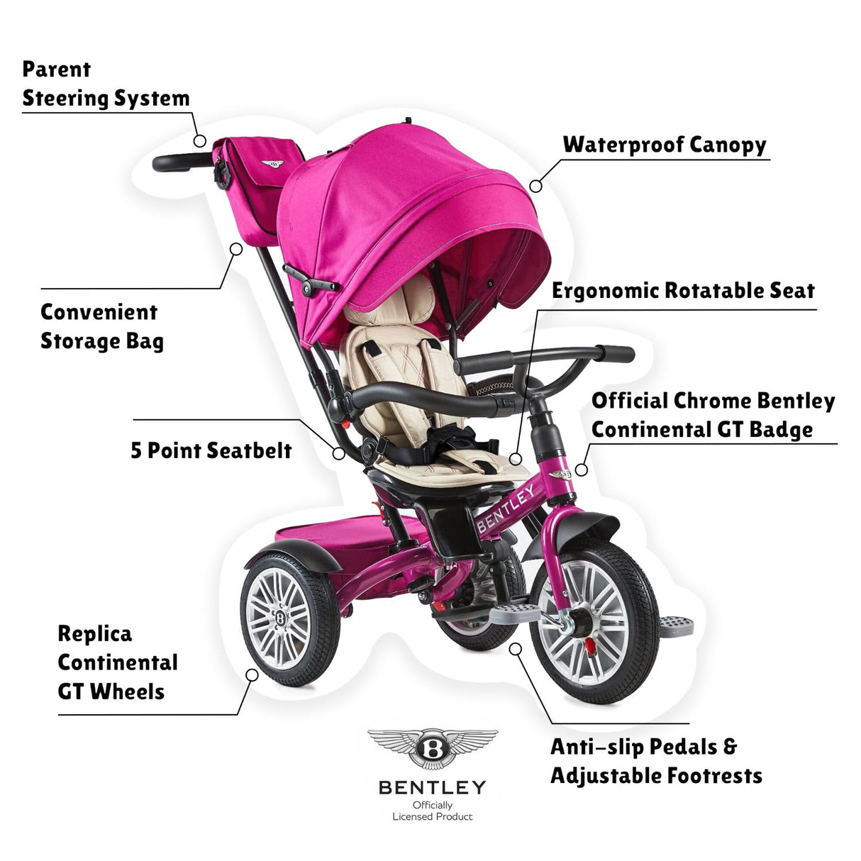 Bentley 6-in-1 Adjustable Trike with FREE Cup Holder