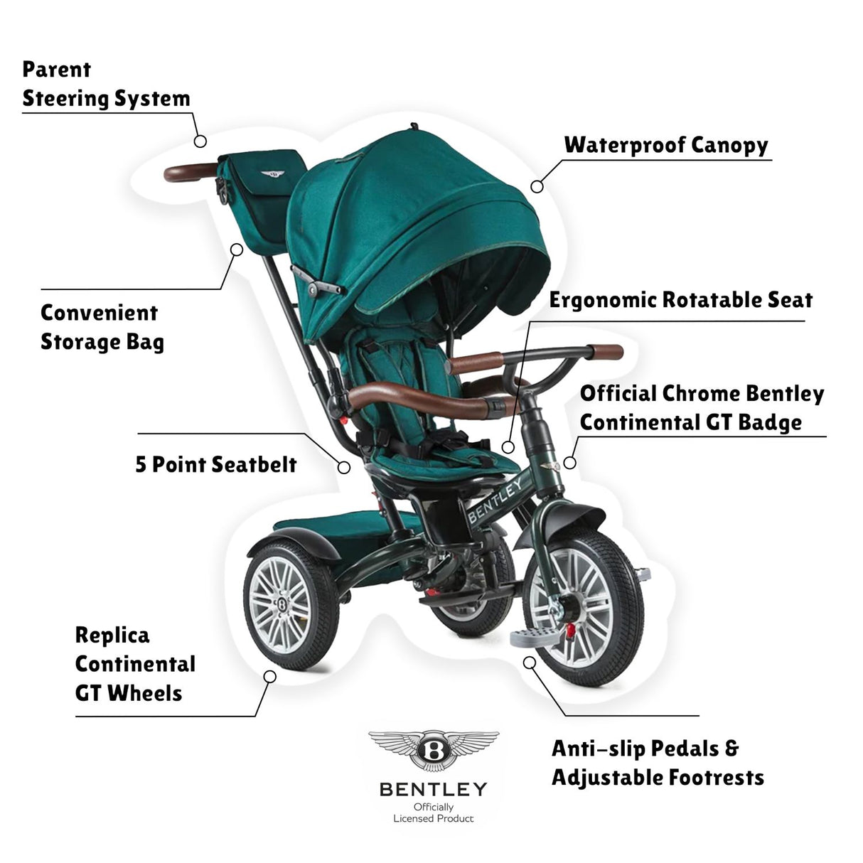 Bentley 6-in-1 Adjustable Trike with FREE Cup Holder