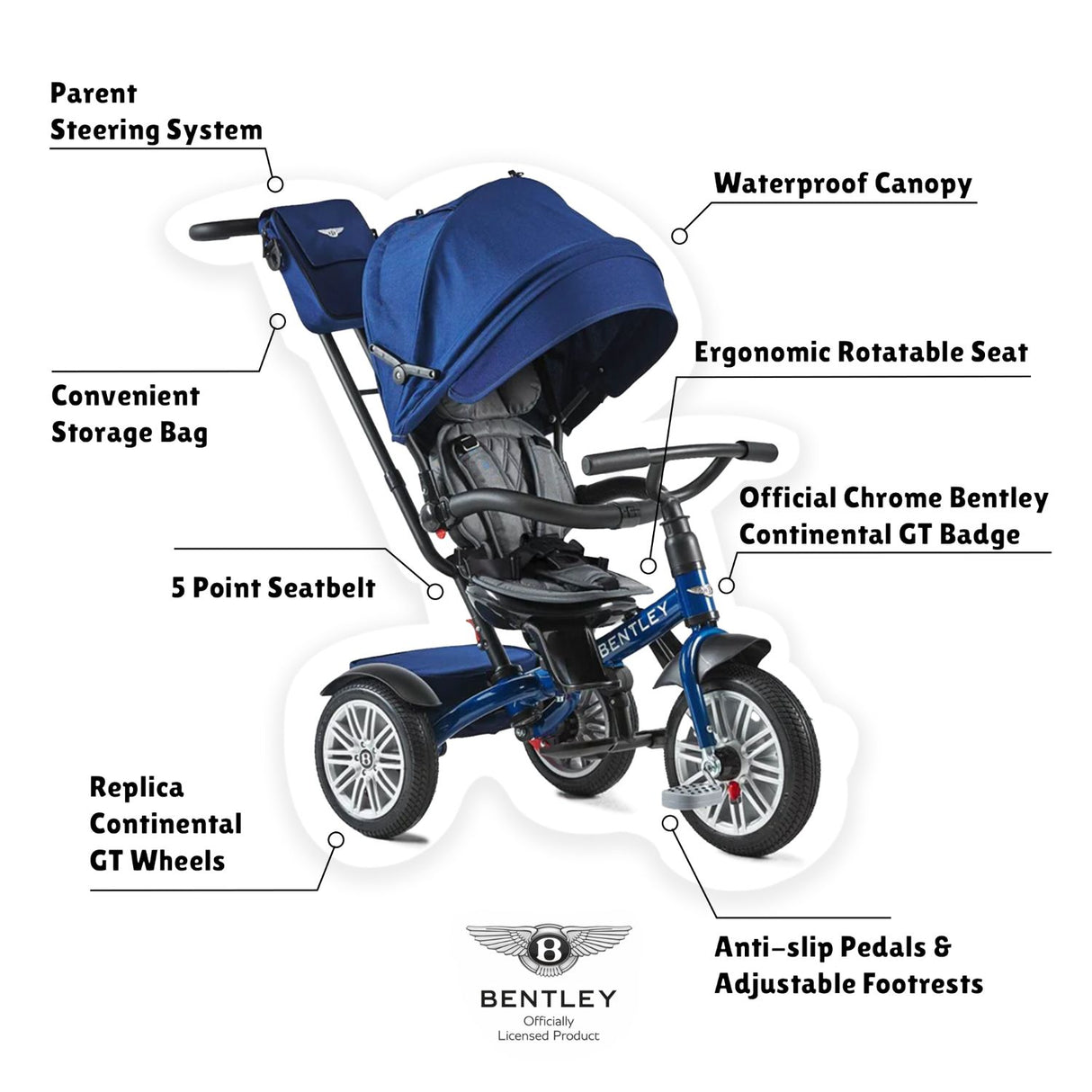 Bentley 6-in-1 Adjustable Trike with FREE Cup Holder