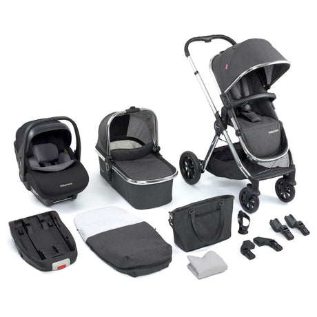 Babymore MeMore V2 Travel System + Pecan iSize Car Seat + ISOFIX Base