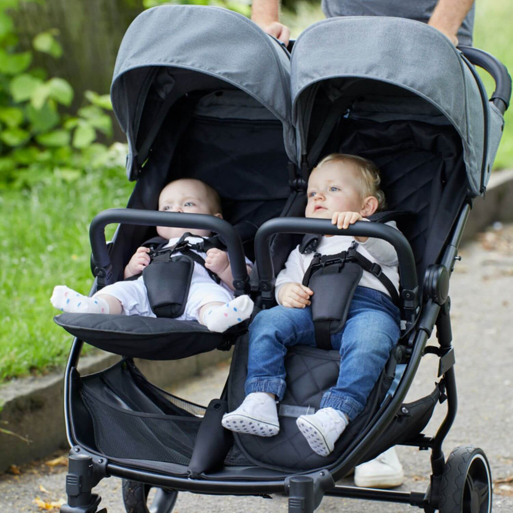 Ickle Bubba Venus Double (Twin & Sibling) Stroller in Grey
