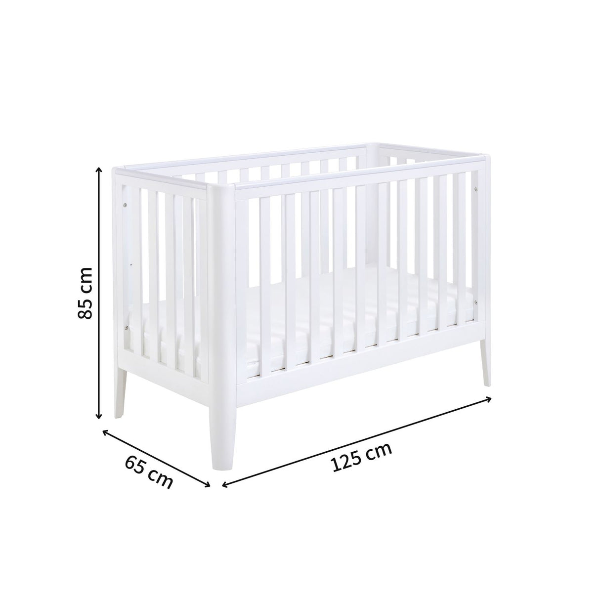 Babymore 2-in-1 Iris Cot Bed - Nordic Style - Solid Pine - (0-5yrs)