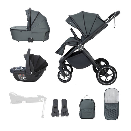 Babymore Kai 3-in-1 Travel System with Coco Car Seat bundle in Forest Grey colour