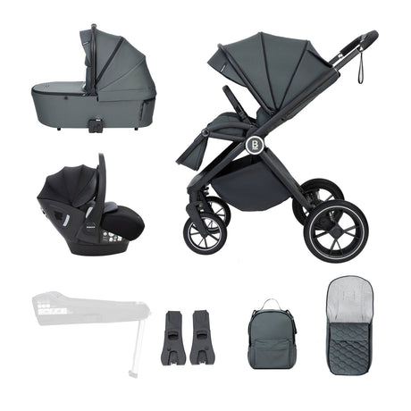 Babymore Kai 3-in-1 Travel System with Pecan Car Seat bundle in Forest Grey colour