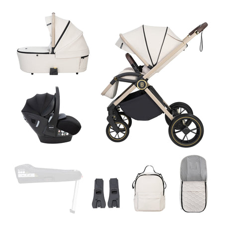 Babymore Kai 3-in-1 Travel System with Pecan Car Seat bundle in Sandstone colour