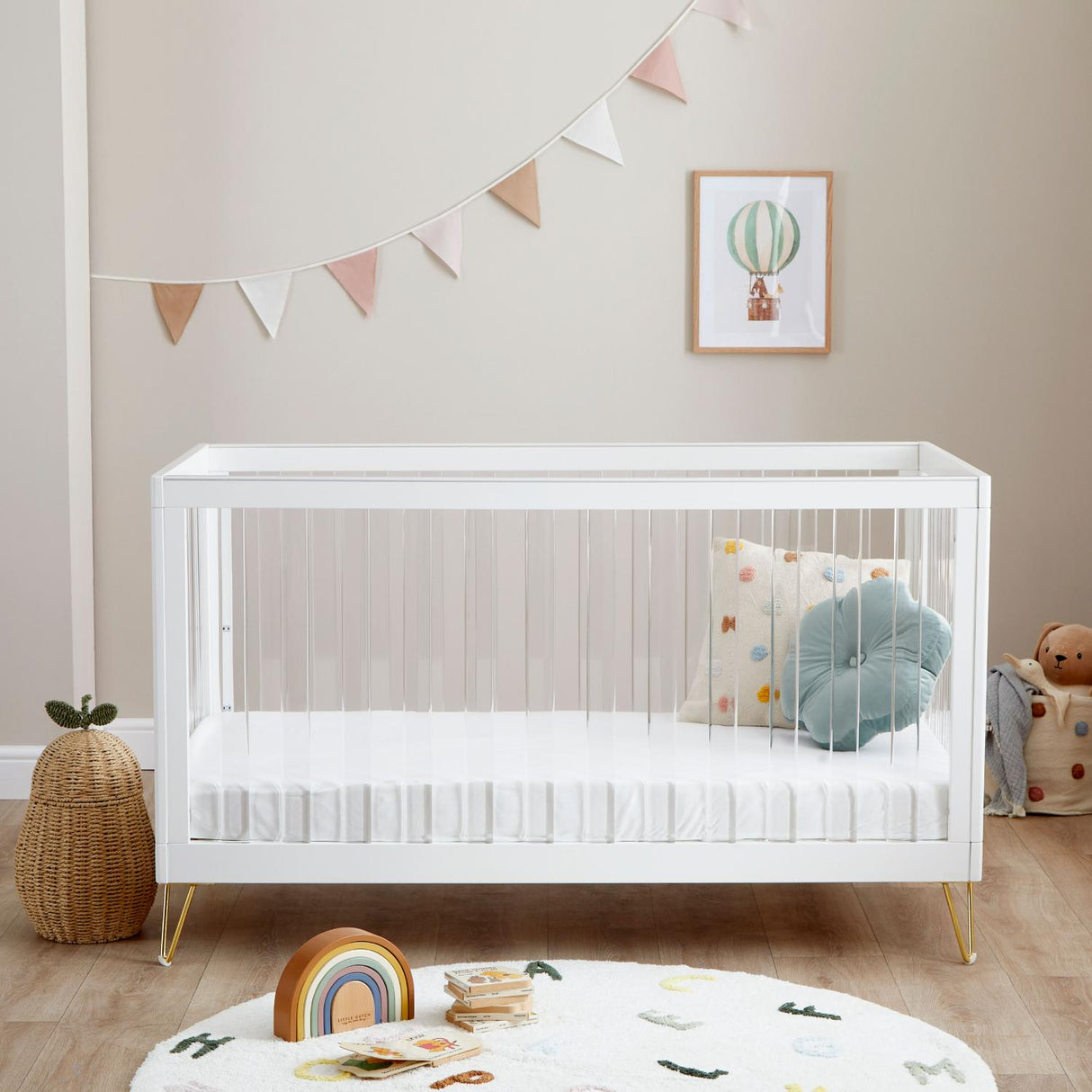Babymore Kimi XL Acrylic Cot Bed (0-5yrs)