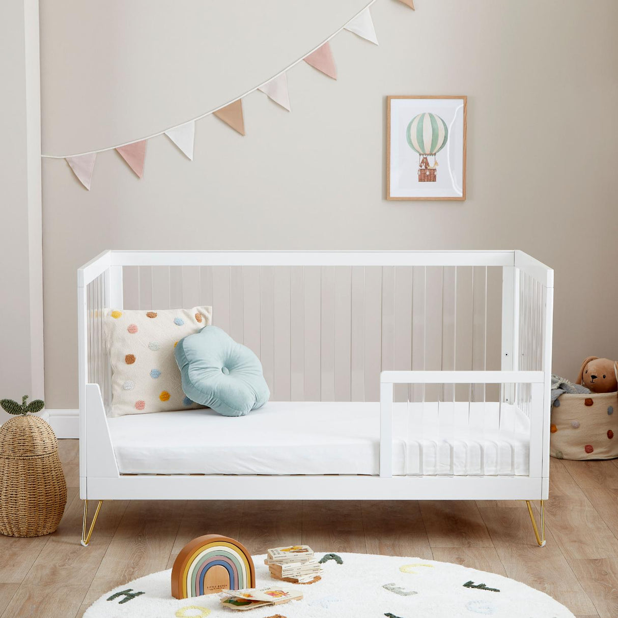 Babymore Kimi XL Acrylic Cot Bed (0-5yrs)