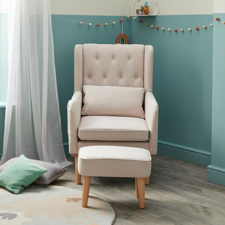 Babymore Lux Nursing Chair with Footstool - Gentle, Ergonomic, & Convertible