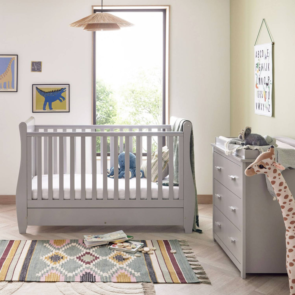 Babymore Stella Sleigh 2-Piece Nursery Room Set