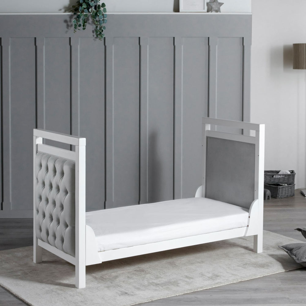 Babymore Luxury Velvet Deluxe Cot Bed - Soft Touch - Cushioned - Water-Resistant - Award Winning (0-5yrs)