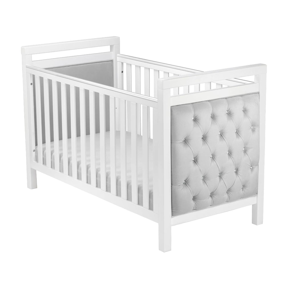 Babymore Luxury Velvet Deluxe Cot Bed - Soft Touch - Cushioned - Water-Resistant - Award Winning (0-5yrs)