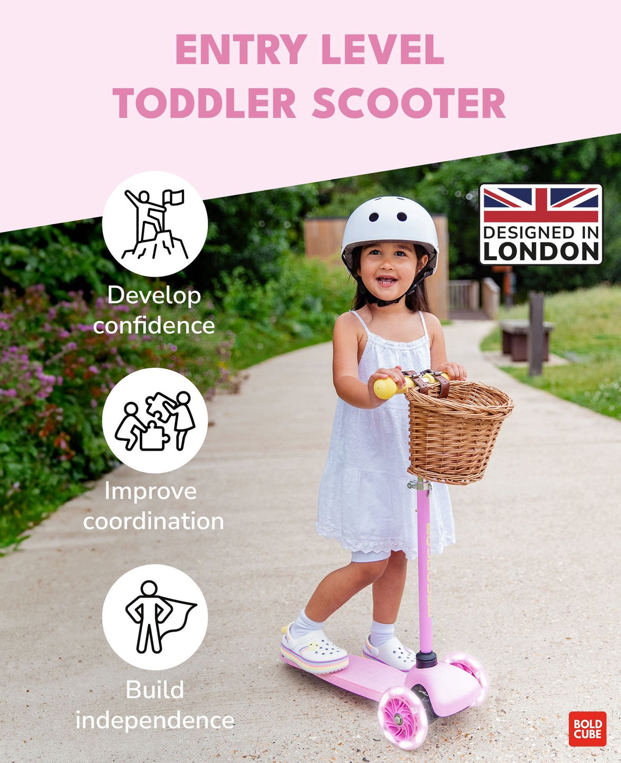 Teeny 3 Wheel Scooter - Pink & Yellow