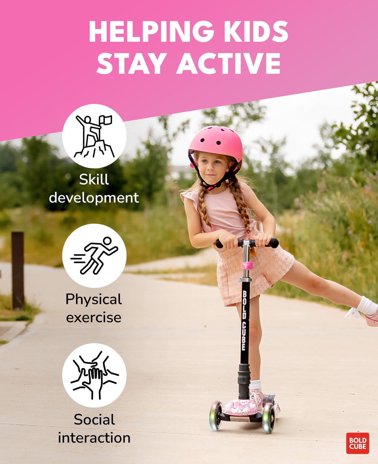 Big 3 Wheel Scooter - Kitty Love