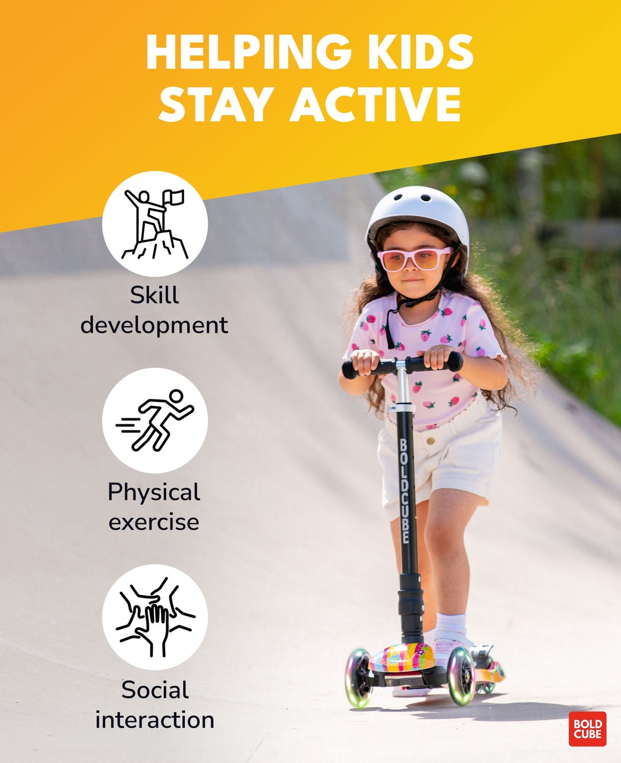 Big 3 Wheel Scooter - Flower Power