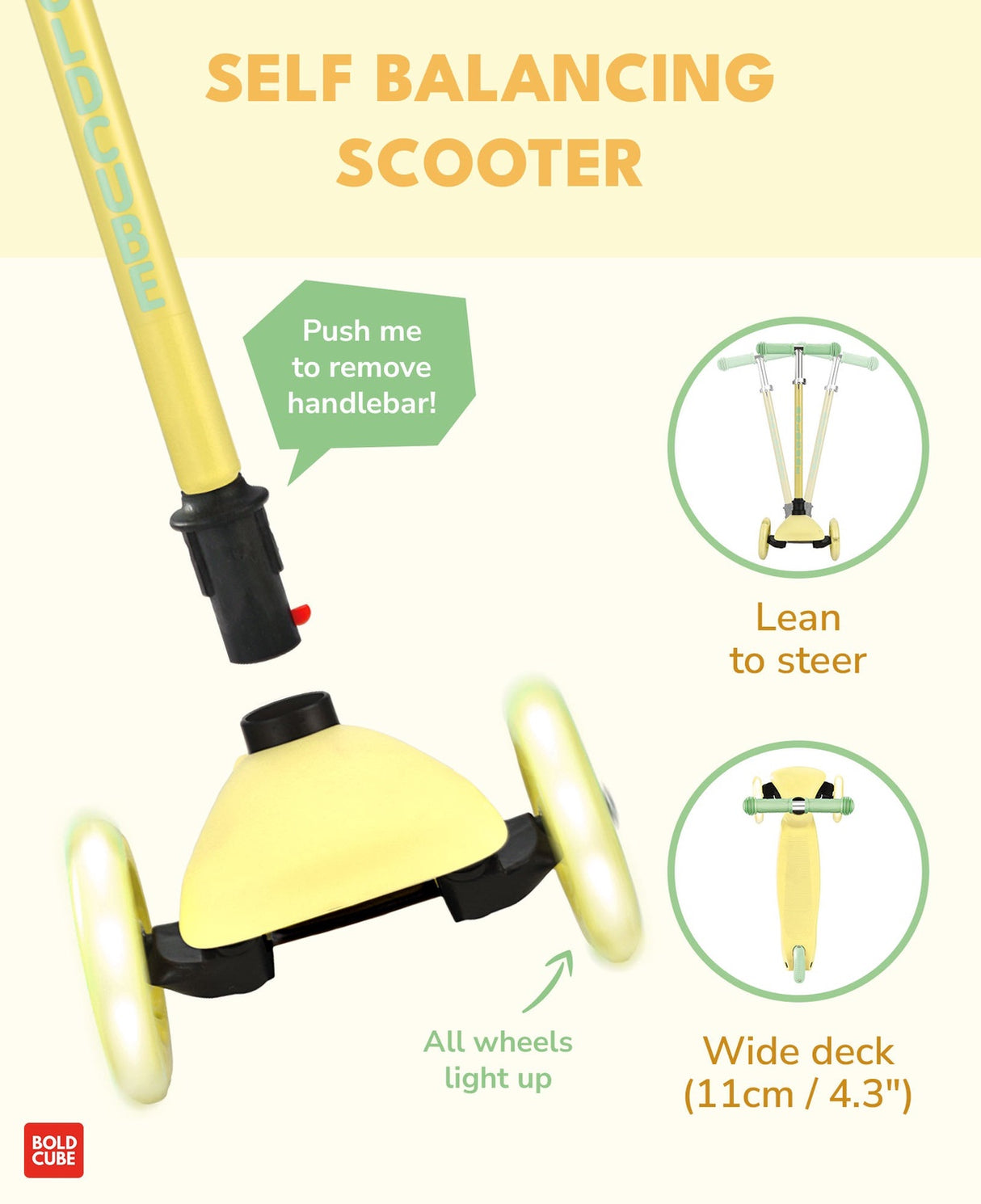 Teeny 3 Wheel Scooter - Lemon