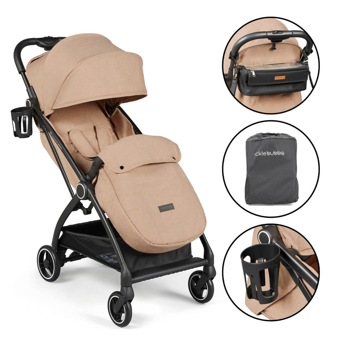 Ickle Bubba Aries PRIME - Ultra Lightweight & Auto-Folding (Includes Carry Bag + Footwarmer + Rain Cover + Cup Holder)