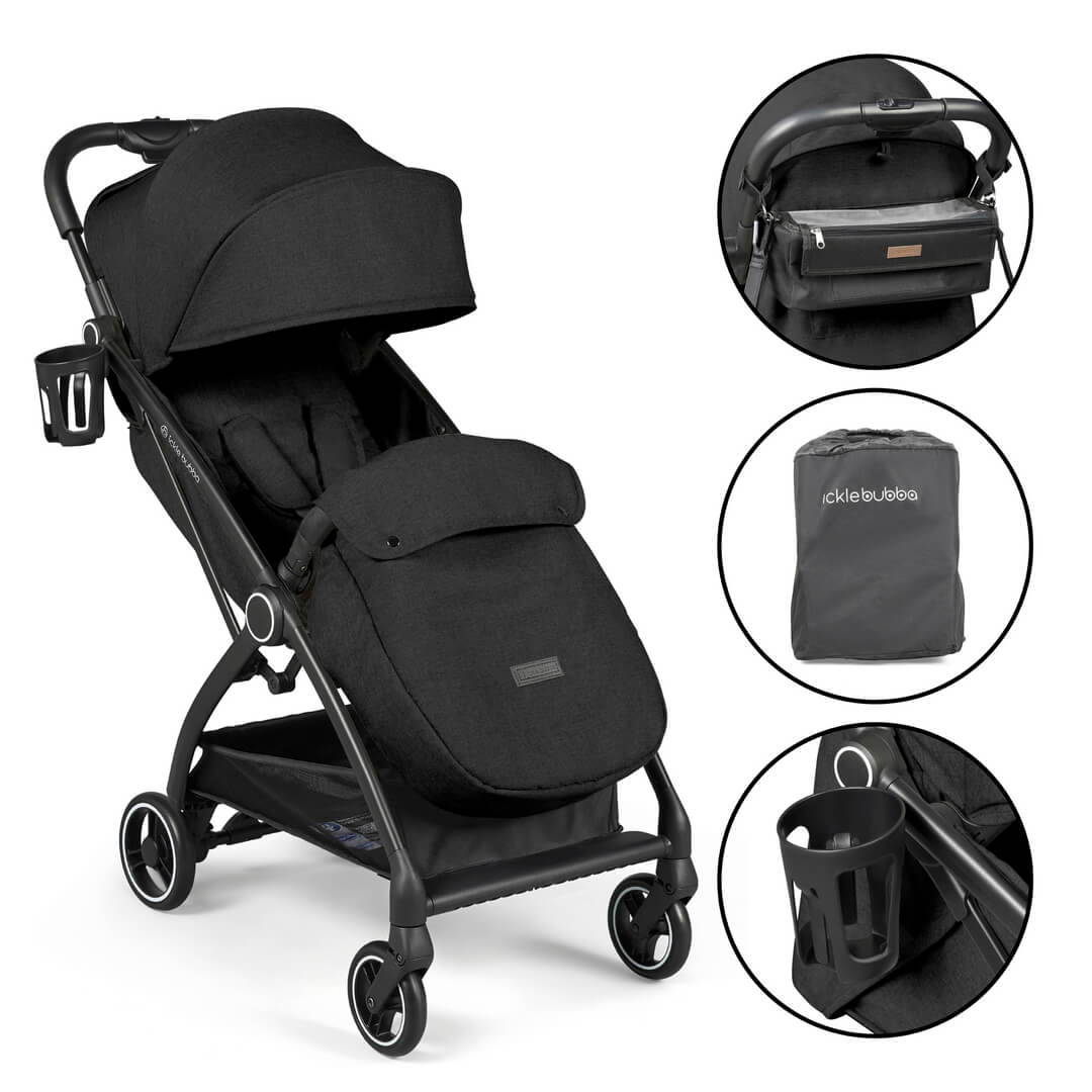 Ickle Bubba Aries PRIME - Ultra Lightweight & Auto-Folding (Includes Carry Bag + Footwarmer + Rain Cover + Cup Holder)