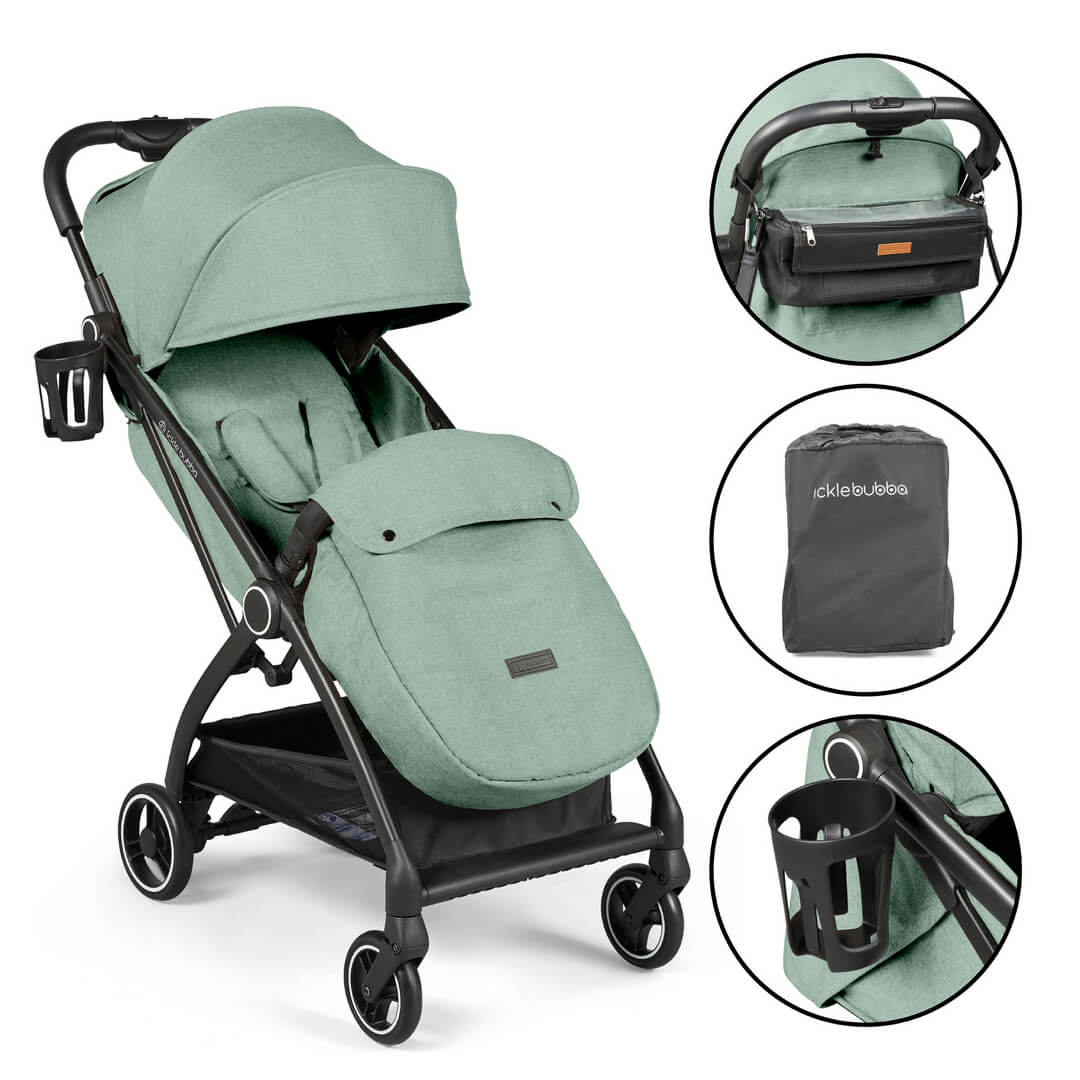 Ickle Bubba Aries PRIME - Ultra Lightweight & Auto-Folding (Includes Carry Bag + Footwarmer + Rain Cover + Cup Holder)