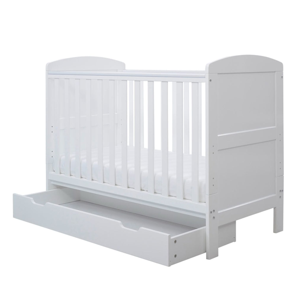Ickle Bubba Coleby Mini 2-in-1 Cot Bed with opened Under Drawer