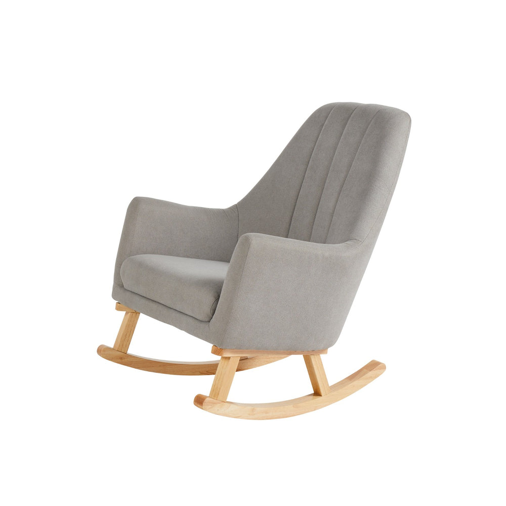 Angled view of Ickle Bubba Eden Deluxe Nursery Chair in Pearl Grey colour