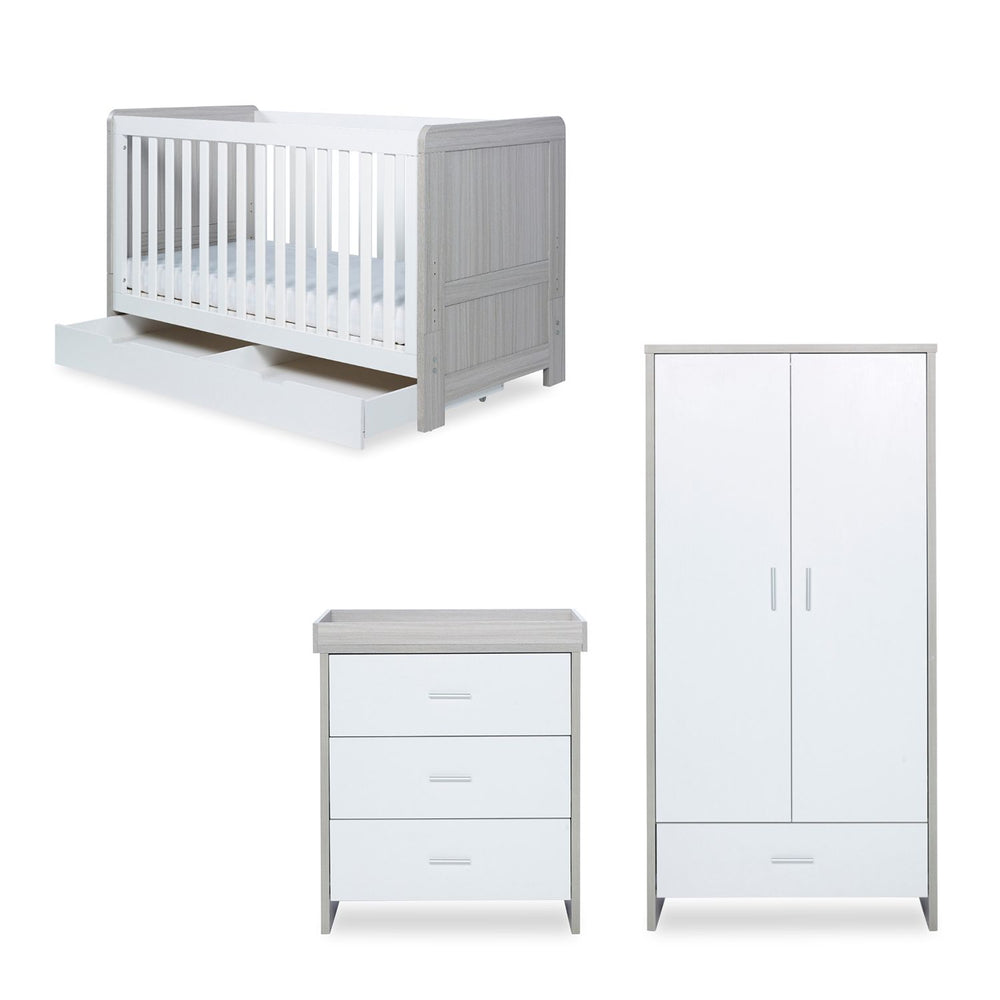 Ickle Bubba Pembrey 3-Piece Nursery Furniture Set with Under Drawer