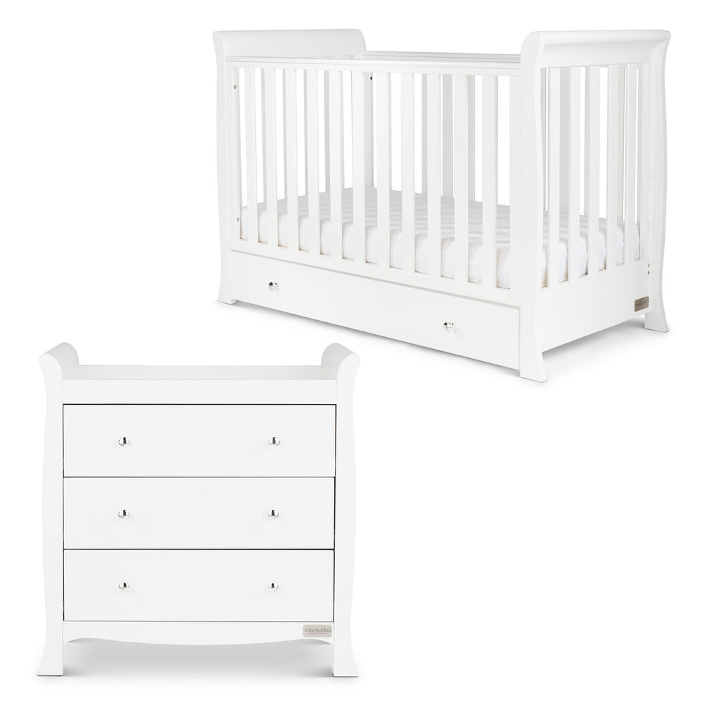 Ickle Bubba Snowdon Mini Sleigh 2-Piece Nursery Furniture Set