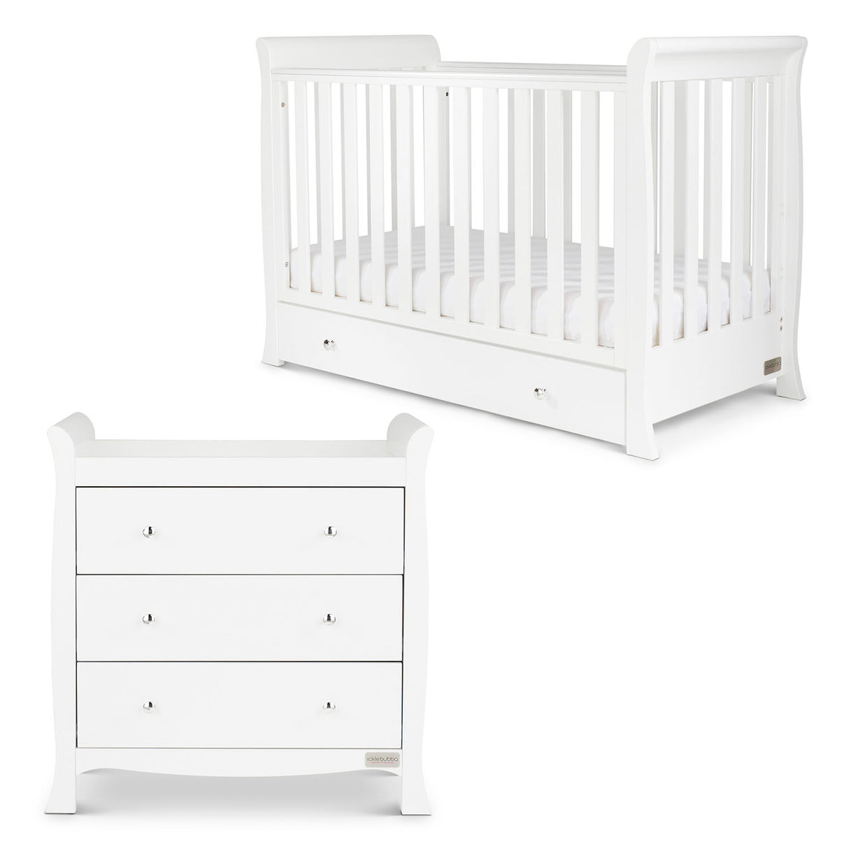 Ickle Bubba Snowdon Mini Sleigh 2-Piece Nursery Furniture Set