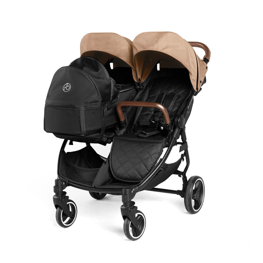 Ickle Bubba Venus PRIME Double (Twin & Sibling) Stroller in Biscuit