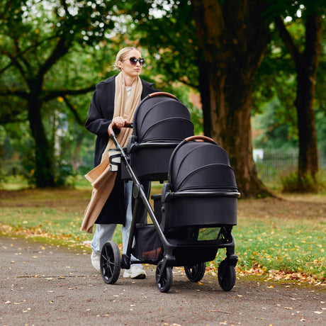 Ickle Bubba Virgo Twin 18-Piece Travel System with i-Size Cirrus Car Seats & ISOFIX Bases