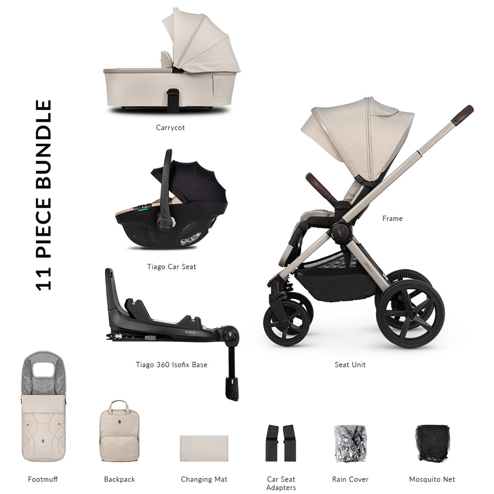 Venicci Upline 2: 3-in-1 Travel System (with Tiago Car Seat + 360° Base)