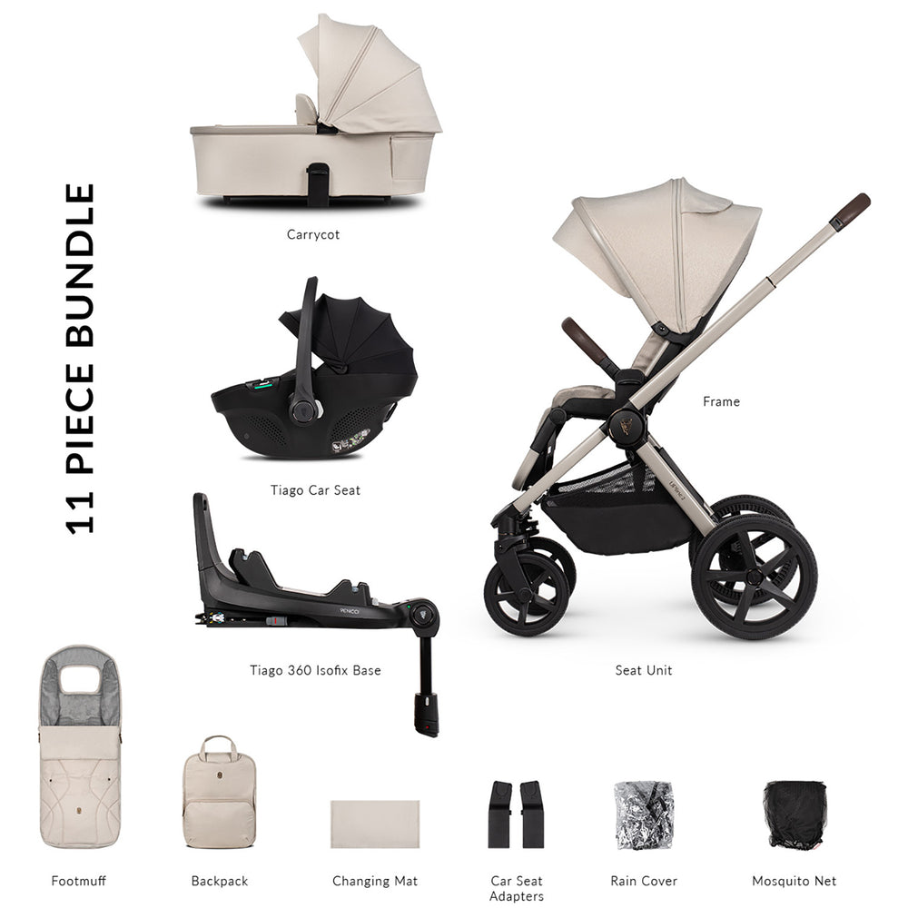 Venicci Upline 2: 3-in-1 Travel System (with Tiago Car Seat + 360° Base)