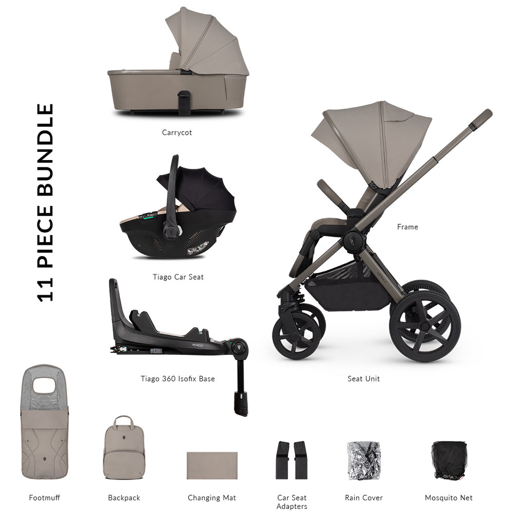 Venicci Upline 2: 3-in-1 Travel System (with Tiago Car Seat + 360° Base)