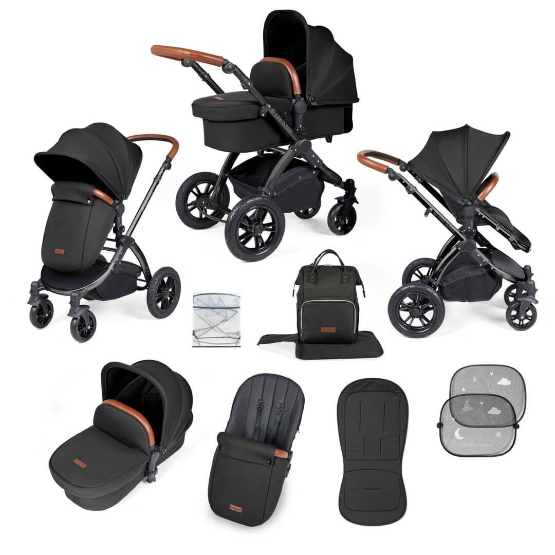 Ickle Bubba Stomp Luxe 9-Piece Pram (2-in-1 Pushchair and Carrycot)