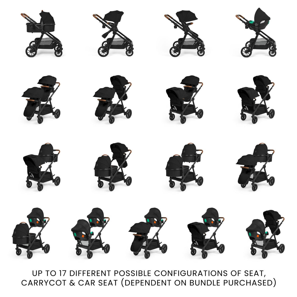 Ickle Bubba Virgo Twin 12-Piece Tandem Pushchair