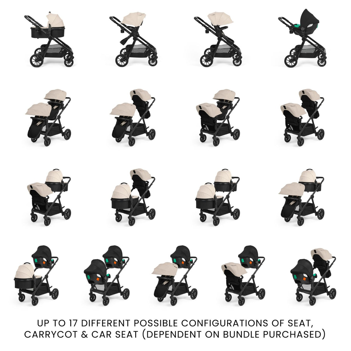 Ickle Bubba Virgo Twin 12-Piece Tandem Pushchair