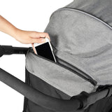 Safety zipped pocket in Ickle Bubba Venus Prime Jogger Stroller in Space Grey colour
