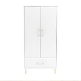 Front view of Babymore Kimi Acrylic Nursery Wardrobe against white background