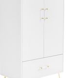 Close-up of doors with acrylic handles in Babymore Kimi Acrylic Nursery Wardrobe