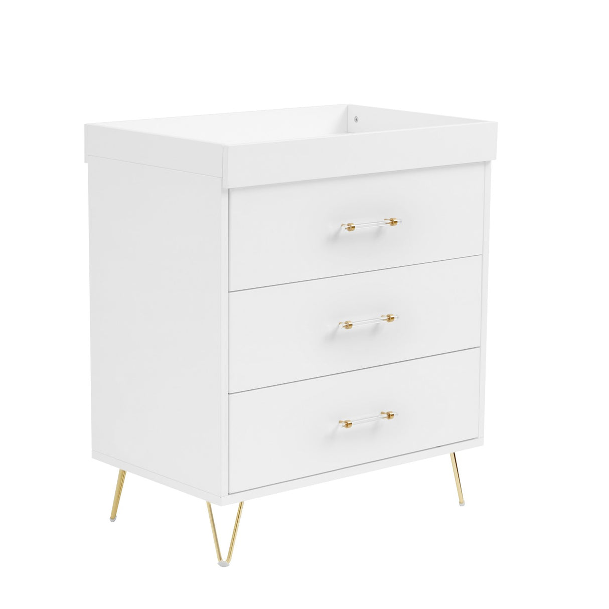 Right angle of Babymore Kimi Acrylic Nursery Chest Changer