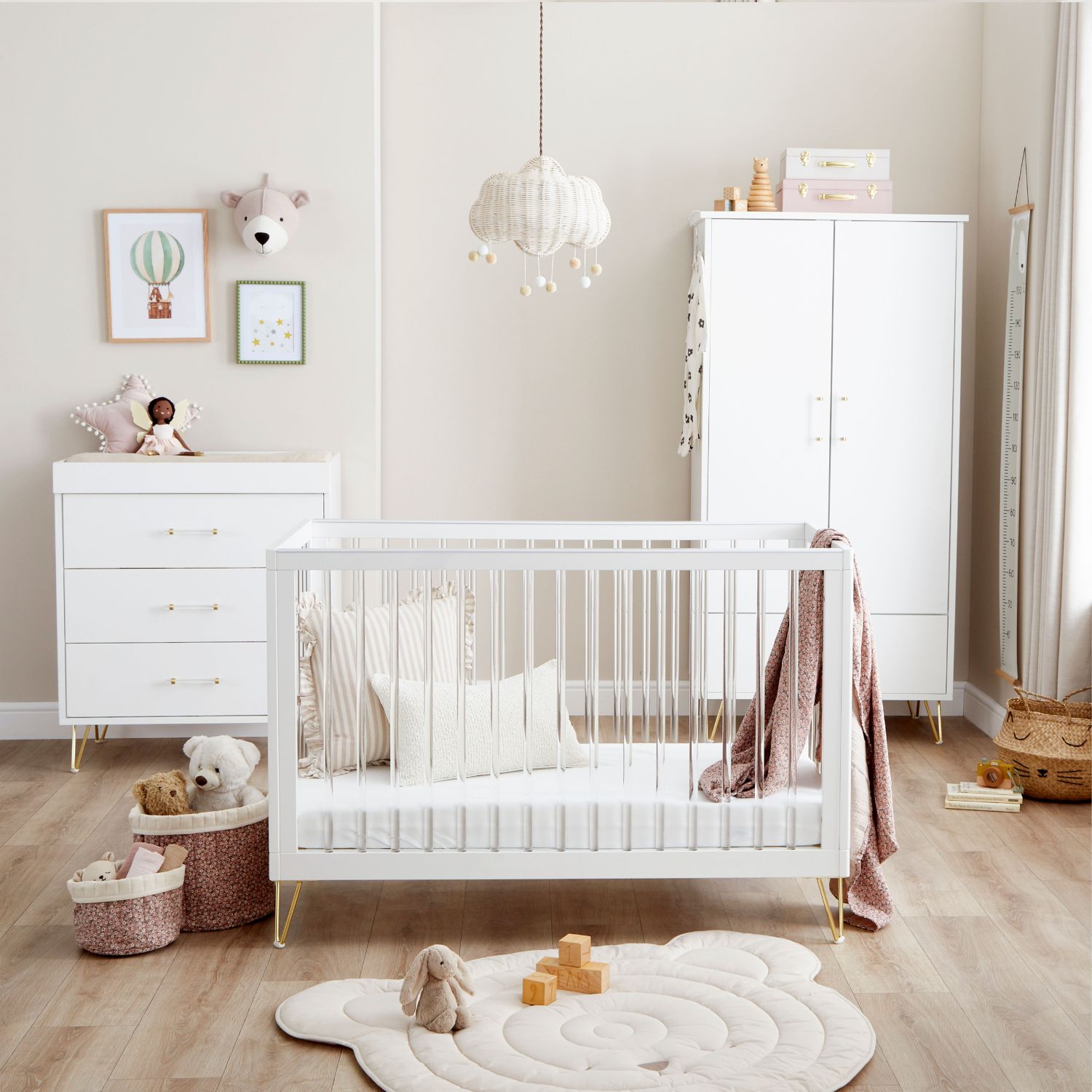Babymore Kimi Acrylic 3-Piece Nursery Room Set