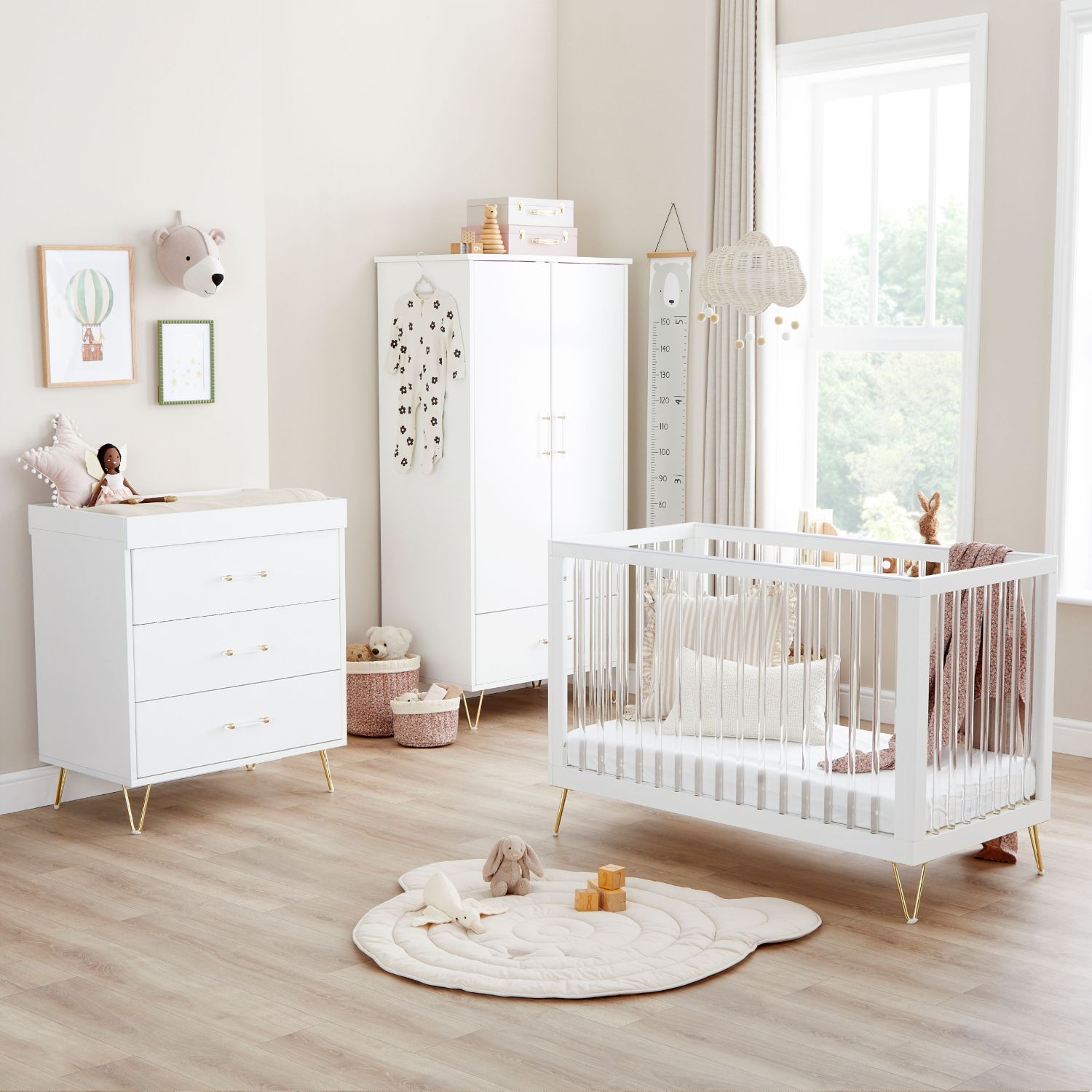 Babymore Kimi Acrylic 3-Piece Nursery Room Set