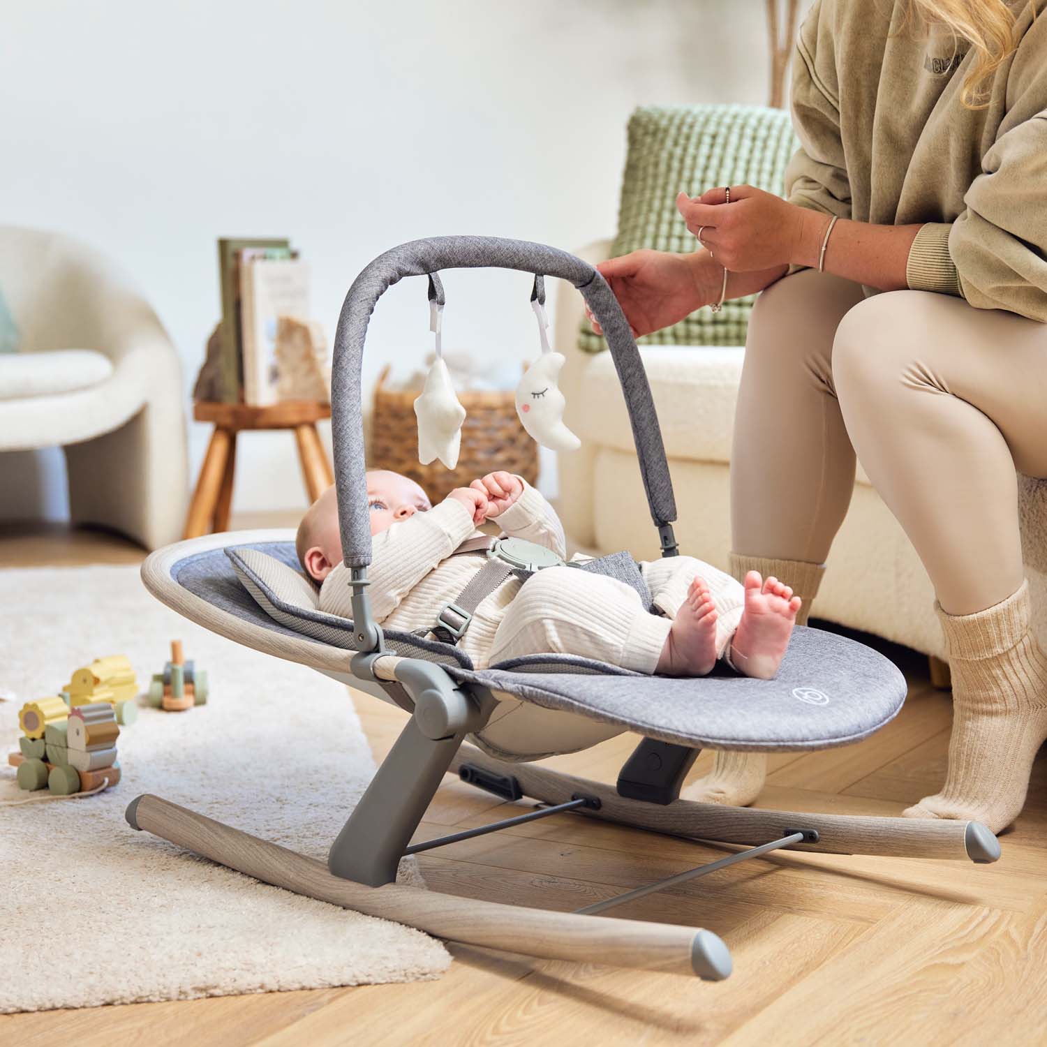 baby lying in Ickle Bubba Stella Rocker