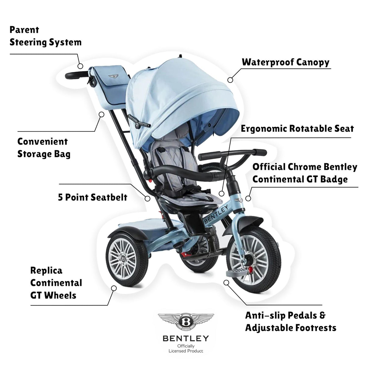 Bentley 6-in-1 Adjustable Trike with FREE Cup Holder