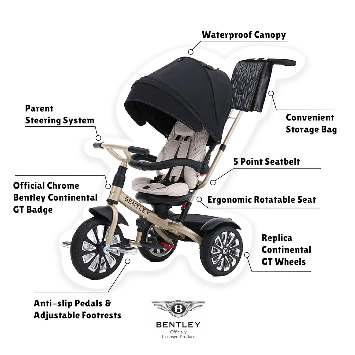 Bentley 6-in-1 Adjustable Trike with FREE Cup Holder