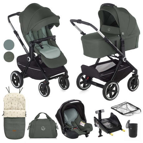 Jané Crosslight-3 + Koos iSize 3-in-1 Travel System (10 piece bundle)