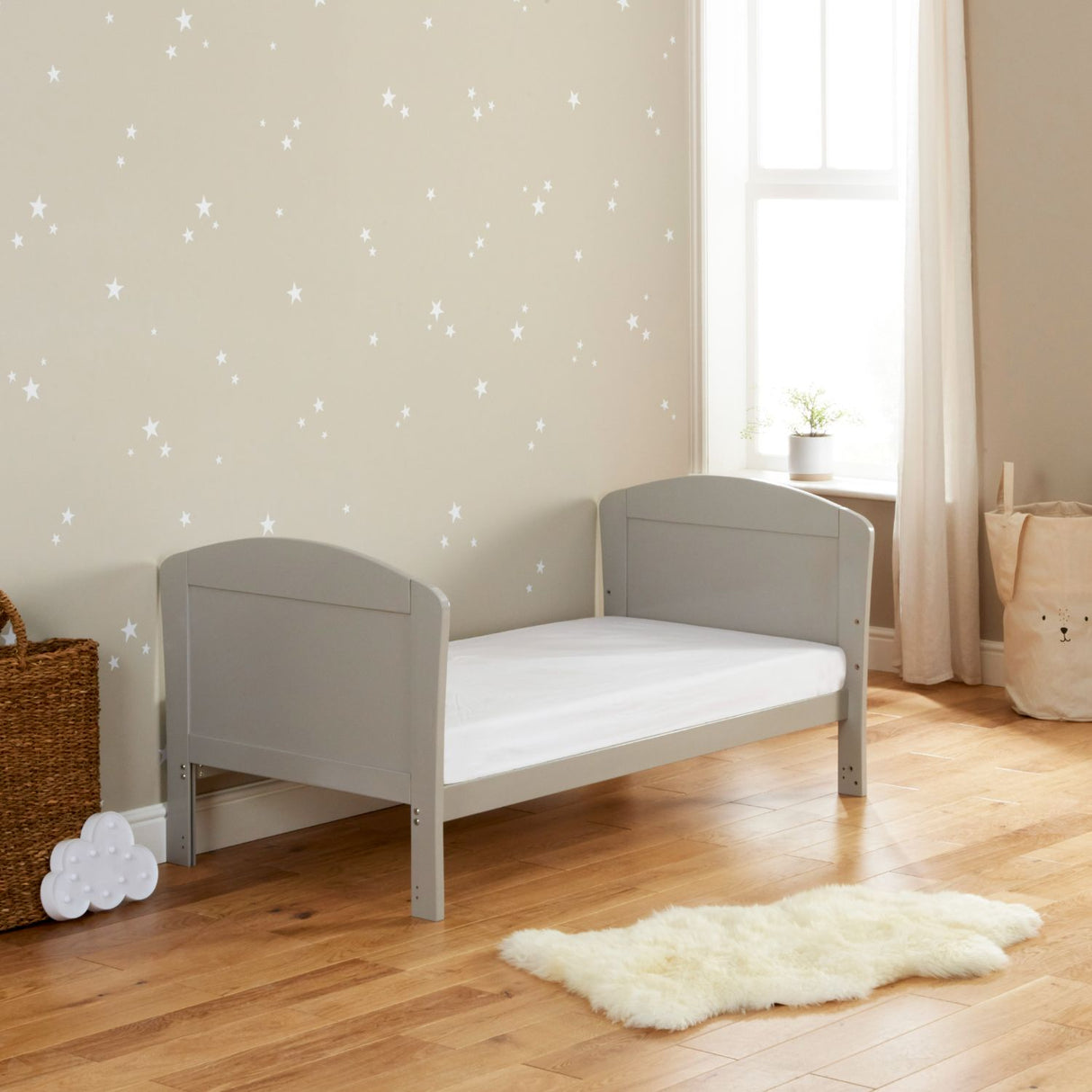 Babymore Solid Wood Aston 2-in-1 Drop Side Cot Bed (0-5yrs)
